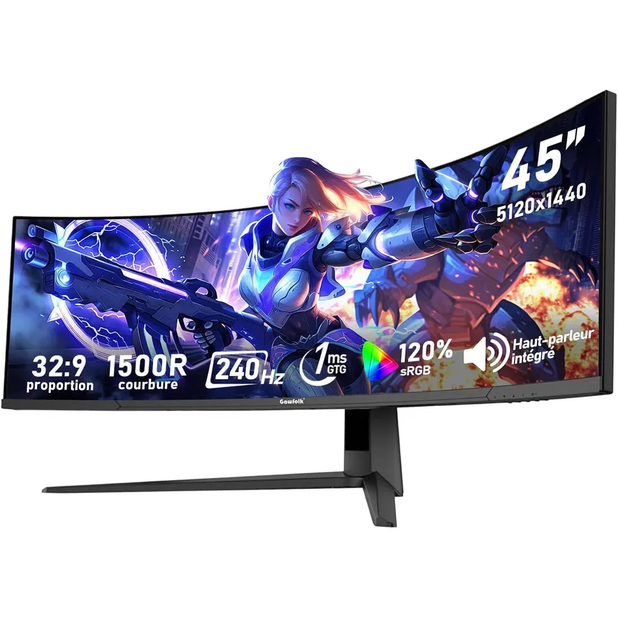 Gawfolk GFTY991 - 44,5 Zoll Super-Ultrawide Curved Gaming Monitor, DQHD, 240 Hz