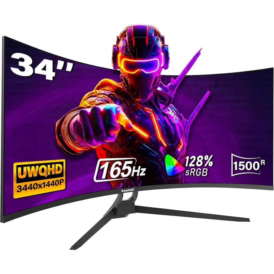 Gawfolk GF340C - 34-inch curved ultrawide UWQHD 165 Hz gaming monitor