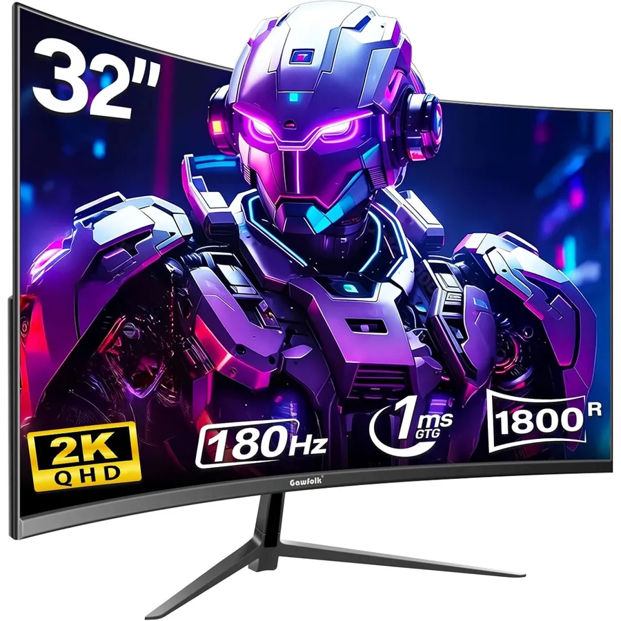 Gawfolk GF320I - Monitor gaming curvo de 32 pulgadas, 1800R, QHD, 144 Hz
