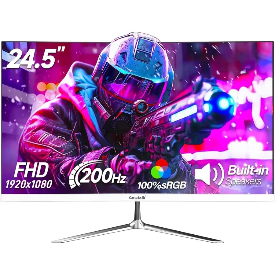 Gawfolk GF240A-W - Écran PC 24,5 pouces Full HD 200 Hz, blanc