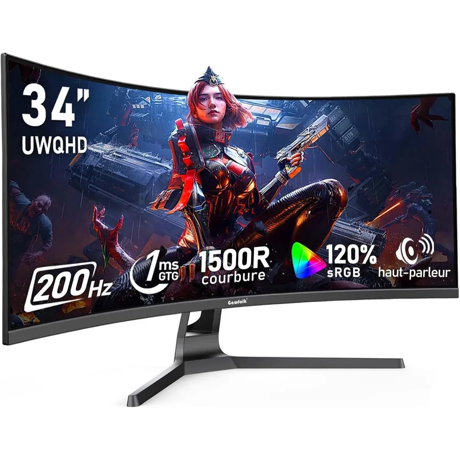 Gawfolk GFTY989 - Monitor ultrawide curvo 34 pollici UWQHD 200 Hz